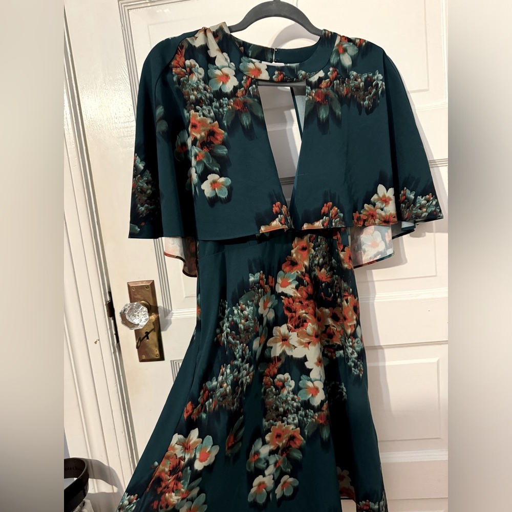 ABS by Allen Schwartz dress - size 6 - green with flowers dress